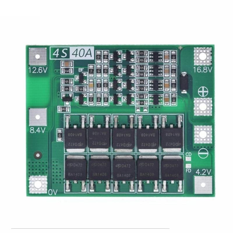 Защитная плата для литиевой батареи 4S 40A 18650 16,8 В с защитой от перезаряда, переразряда и перегрузки по току