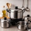 Набор из 5 кастрюль 16-24 см Нержавеющая сталь Углубленная кастрюля для супа Американские кастрюли Кухонный гаджет