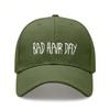 [Black Baseball Cap] Letter "BAD HAIR DAY" Print Polyester Adjustable Breathable Casual Streetwear Daily Wear Baseball Hat - Dad Cap