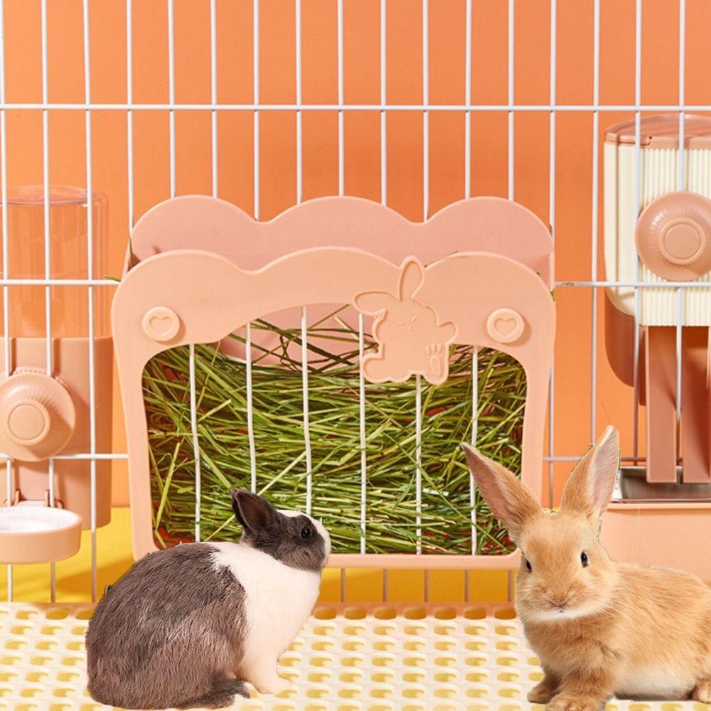 Hanging Bunny Grass Holder Fixed Guinea Pig Hay Feeder Small Animal Food Feeder for Cage