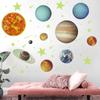 3D светящиеся наклейки на стену с изображением девяти основных планет, светящиеся в темноте флуоресцентные наклейки из ПВХ для детской комнаты, настенные наклейки, декор обоев