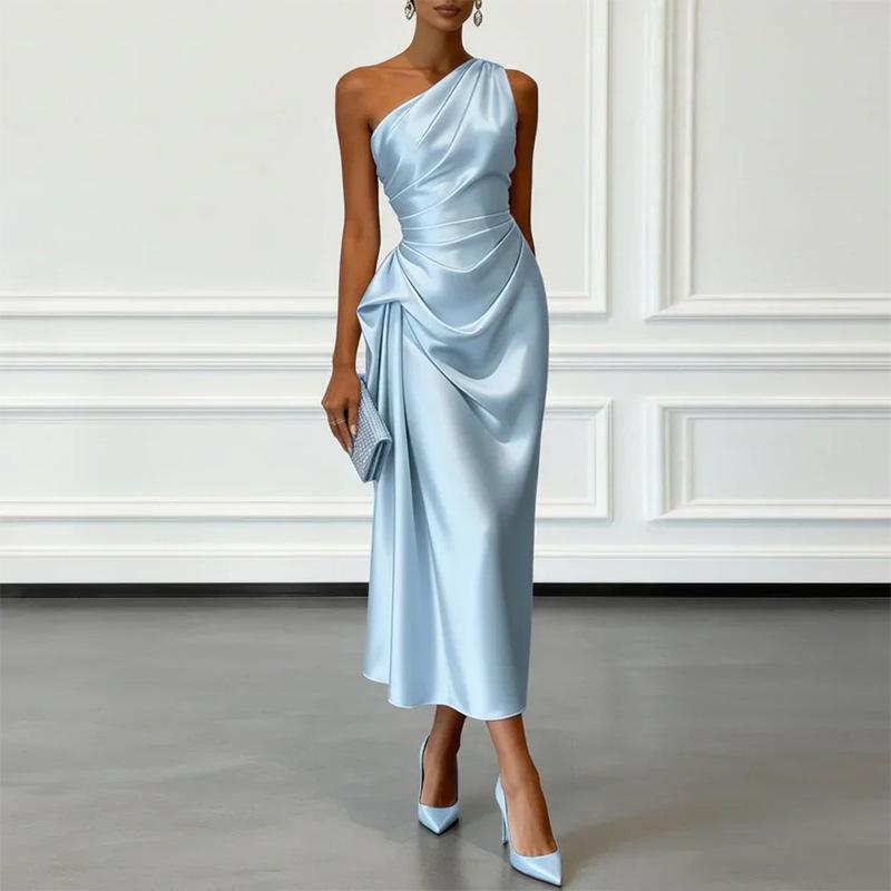 2026 Women's Summer New Arrival, Amazon Cross-border Europe & America, sexy and elegant off-shoulder evening dress