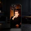 Чехол для телефона L-Леонардо Ди Каприо Для iPhone 17,16,15,14,13,12,11 Plus,Pro Max,SE4 Мягкий силикон Черный чехол