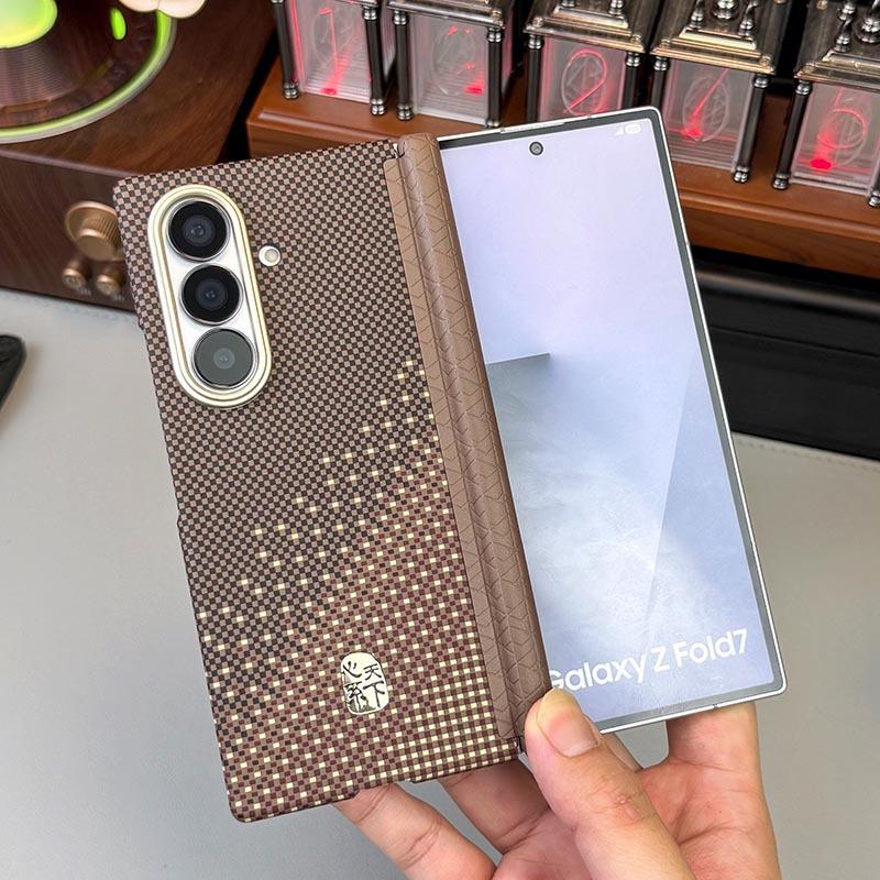 Применимо к чехлу для мобильного телефона Samsung zfold1 w11 с рисунком Kevlar, для складного экрана FOLD1, двойного центрального шарнира, задняя крышка