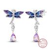 New 925 Silver Hoop Earrings Bow Strawberry Cherry Cream Sunflower Hoop Earrings For Women Fashion Party Jewelry Gift