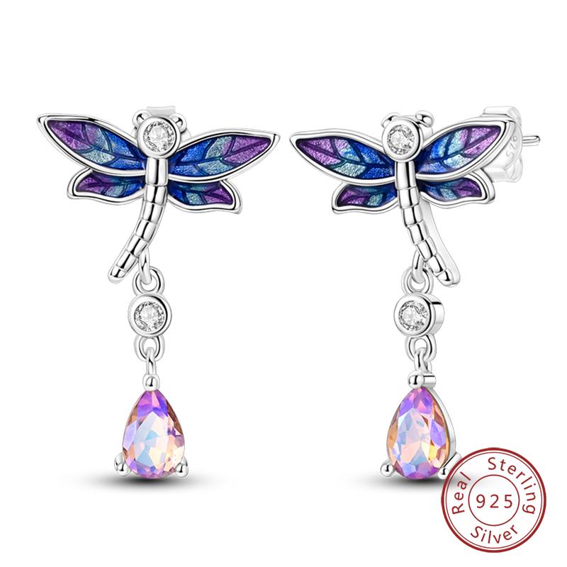 New 925 Silver Hoop Earrings Bow Strawberry Cherry Cream Sunflower Hoop Earrings For Women Fashion Party Jewelry Gift