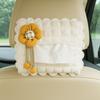 Bow Flower Car Tissue Box Hanging Type Paper Organizer Storage Bag  for Car Back Seat