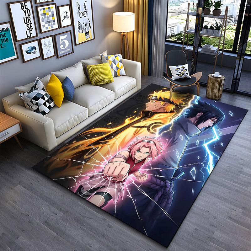 Anime Trio with Energy Burst suitable as a non-slip mat for the living room or bedroom sofa