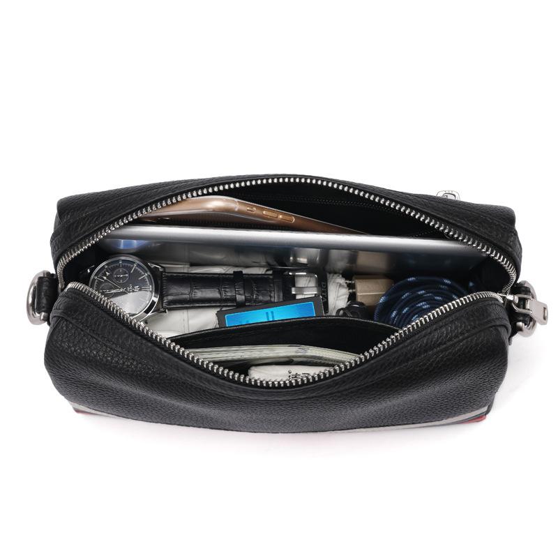 Сумка через плечо мужская сумка через плечо из коровьей кожи деловая повседневная модная контрастная по цвету натуральная кожа большая вместительная мужская сумка