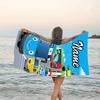 1pc TAYO Bus Beach Towel with Custom Name, Beach/Swimming/Bath/Picnic/Camping Towel, Suitable for Seaside Beaches