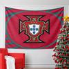 Portugal Football Emblem on Red Background Pattern Wall Hanging Tapestry Decorative Tapestry Home Decor for Bedroom and Living Room