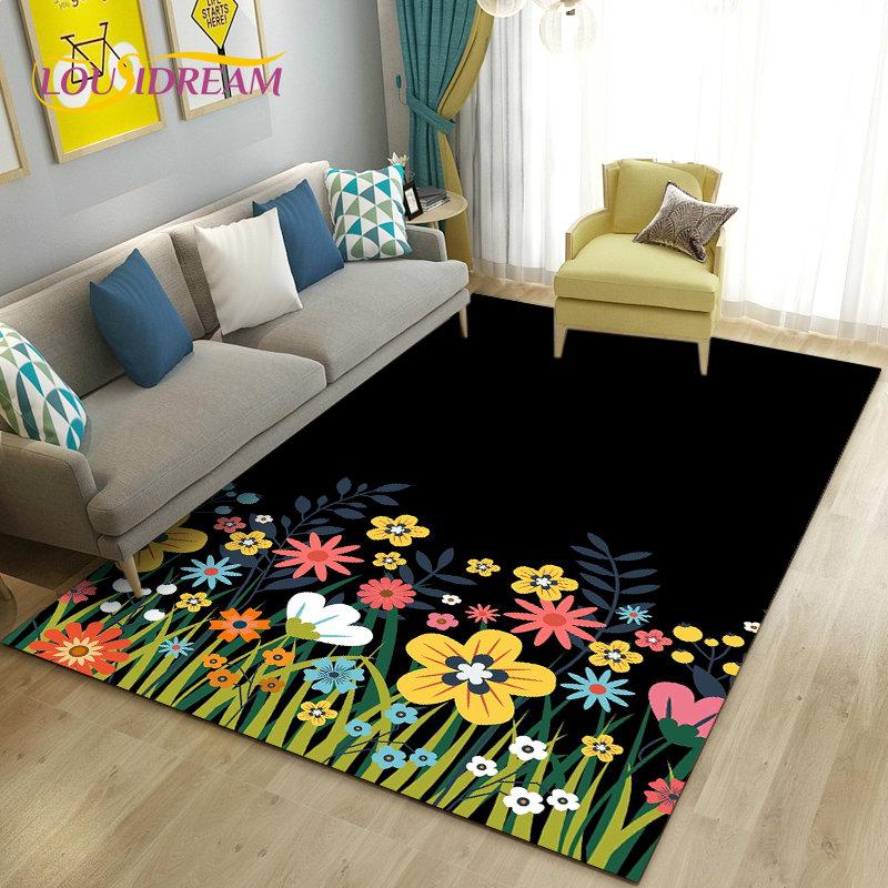 3D коврик в виде гриба, цветка, растения, листа, ковер для гостиной, спальни, дивана, коврик для украшения, кухонный нескользящий напольный коврик