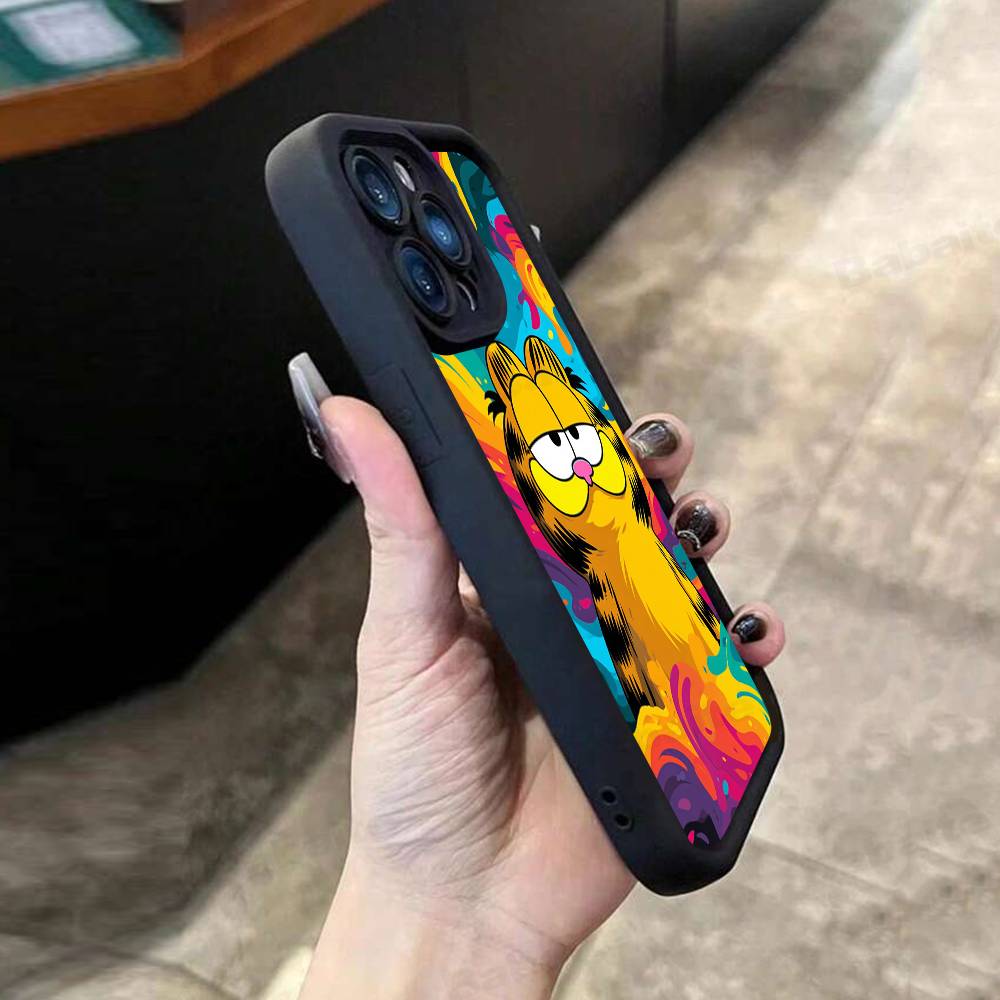 Кавайная Классическая Чехол-Кот G-garfields Для IPhone 17 16 15 14 13 12 11 Pro Max 16E Plus INS Мягкая Крышка