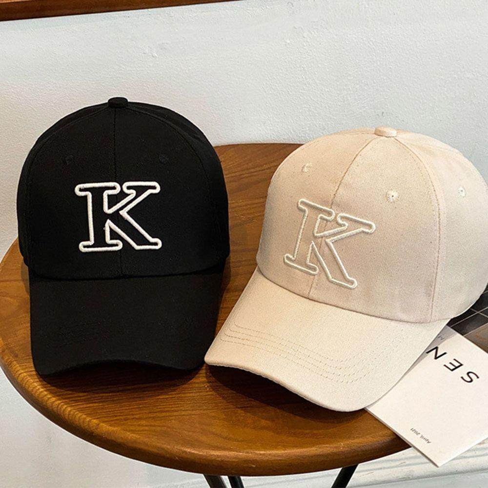 K Letter Embroidery Baseball Cap Adjustable Snapback Hats Casual Sun Visors Hat