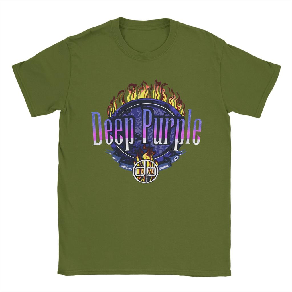 Футболка унисекс Deep Purple Винтажная хлопковая футболка Круглый вырез Короткий рукав Футболки Печать Одежда