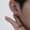 Earrings Men's Senior Sense Niche Design Cool Handsome Black Earrings Striped Sleeping Boys Ear Buckle