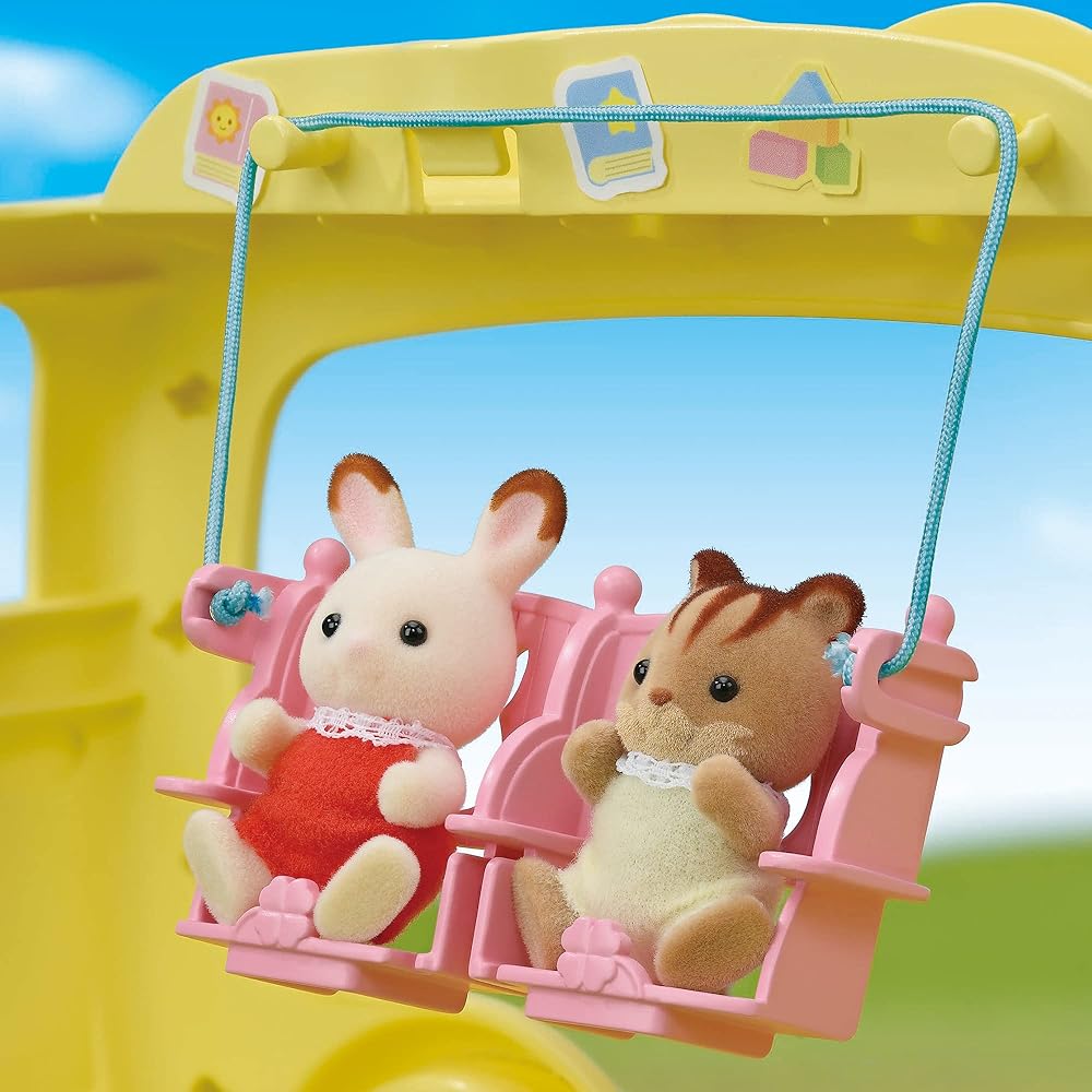 EPOCH Sylvanian Families Playground Bus Toy S-70 ST Mark Certified for Ages 3 and Up Dollhouse Accessory