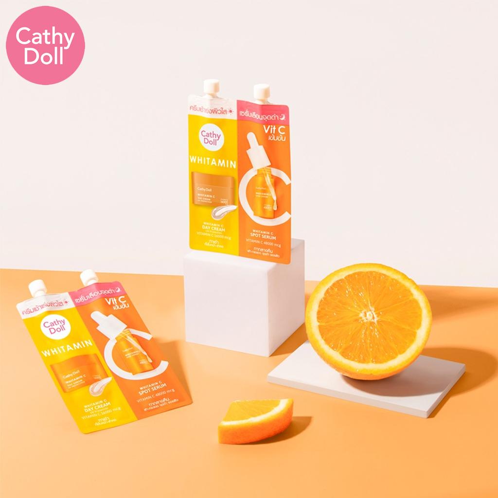 Karmart CATHY DOLL WHITAMIN C DAY CREAM & WHITAMIN C Spot SERUM 6 мл+6 мл - Тайский уход за кожей