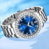 LIGE Men Watch Water Diamond Luxury Night Glow Calendar Quartz Movement 41mm Blue Stainless Steel Fashion Business Watch for Men
