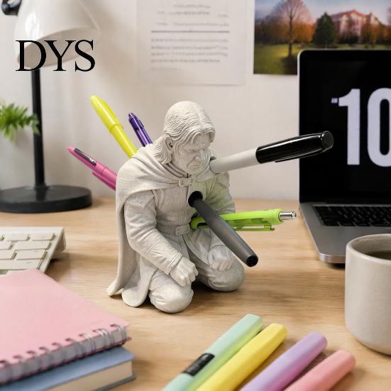 Стильный Органайзер для Канцелярии 3D Печать Рыцарь Держатель для Ручек, Стиль Доспехов Коленопреклоненный Герой Подставка для Карандашей Упавший Стилус Подставка, Креативный Органайзер для