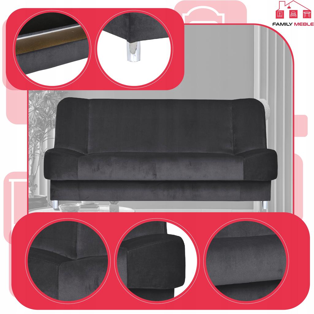 Sofa Sofa Sara Sofa Bed Bonell Bed Family Furniture Black