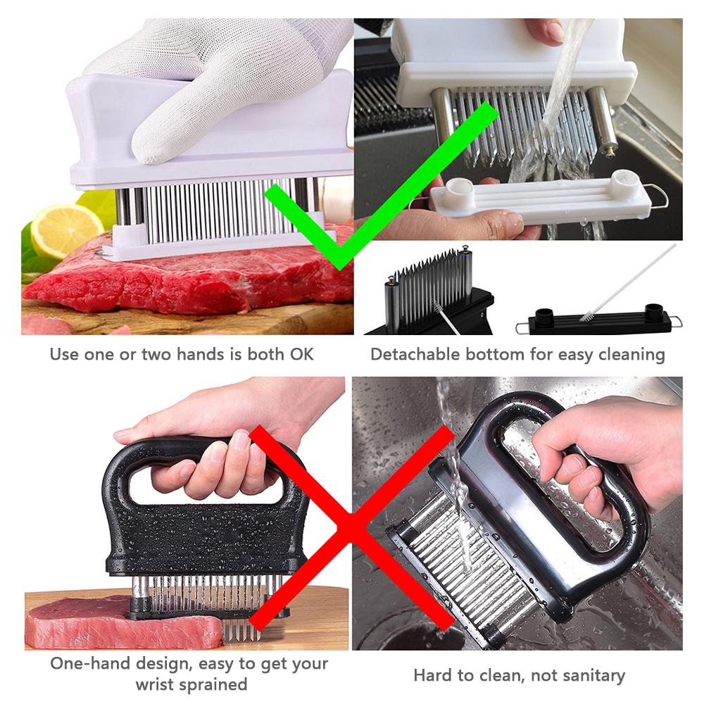 Meat Tenderizer with 48 Stainless Steel Needle Blades Meat Tenderizing and Marinate Tool Kitchen