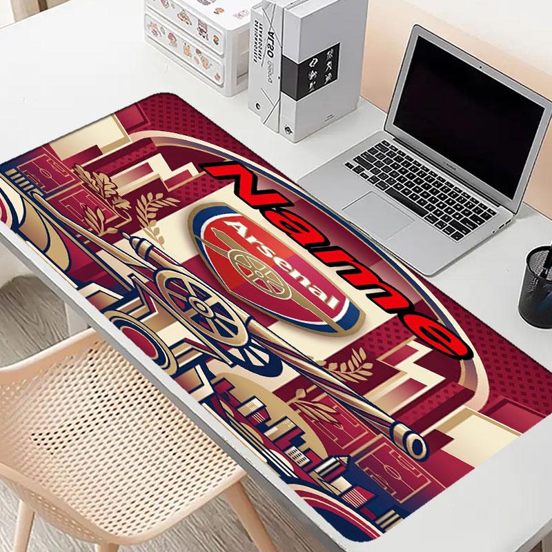 Custom Name Personalized Arsenal F.C Pattern Mousepad, Laptop PC Desk Mat, Decorative Desk Mat for Home Keyboard Pad Gift