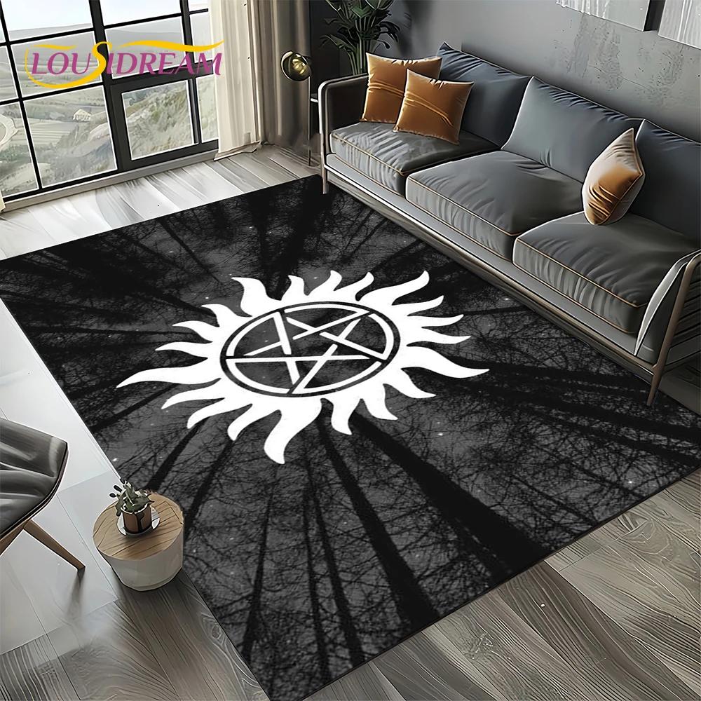 3D SPN Сверхъестественное Знак Дин Сэм Ковер Коврик для Гостиной Спальни Дома Декорация Дивана, Коврик для Игровой Зоны Детей Нескользящий Напольный Коврик