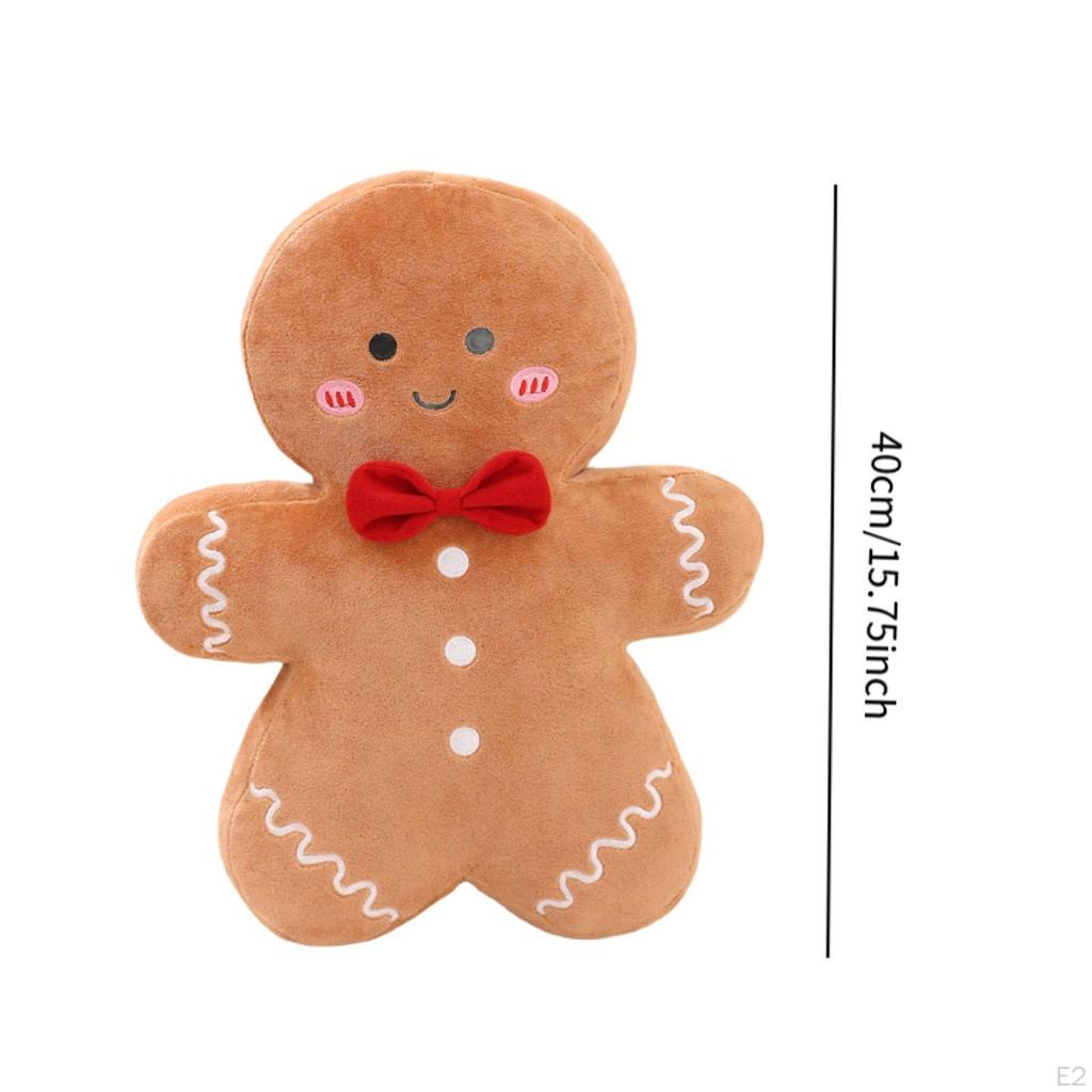 Christmas Cushions with Gingerbread Plush Doll for Home Decoration