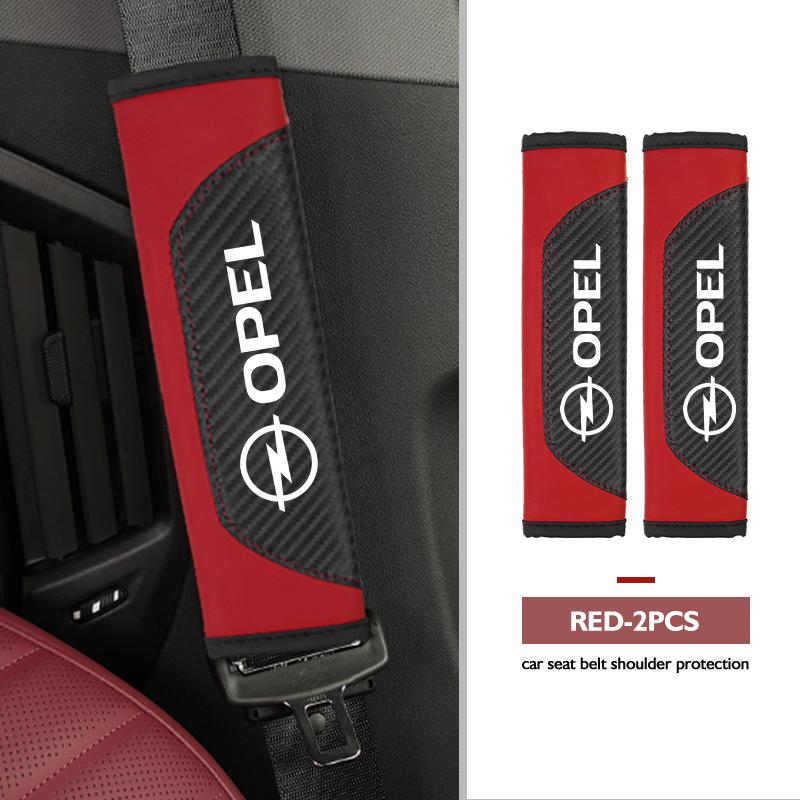 AAAYR1 Leather Car Seat Belt Cover Protect Shoulder Strap Padding For Opel ADAM ASTRA J K CORSA E INSIGNIA MOKKA VIVA Meriva