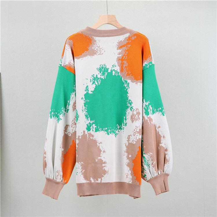 Autumn and Winter Women's Knitted Suit Simple Retro Fashion Long-sleeved Sweater Wide-legged Pants Loose Casual Two-piece Set