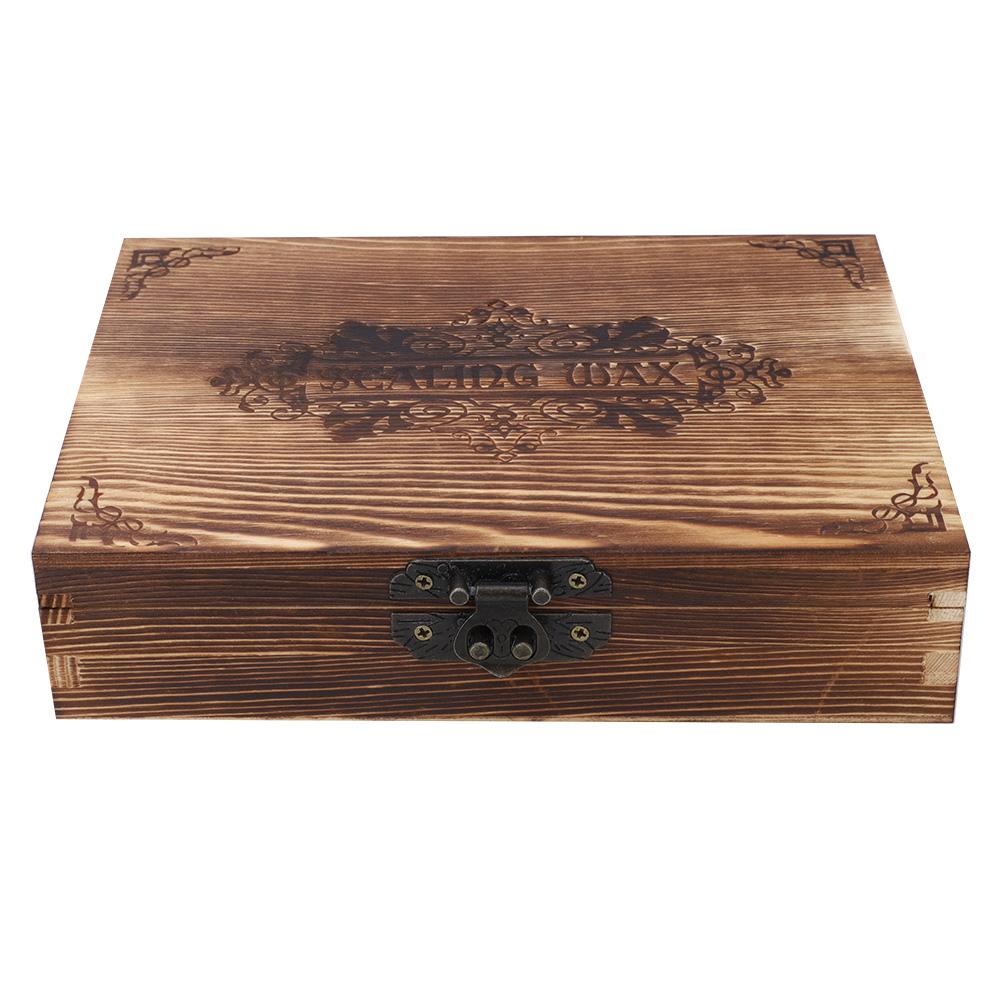 Печать в стиле ретро с деревянной ручкой, ложка для печати с набором для сургуча