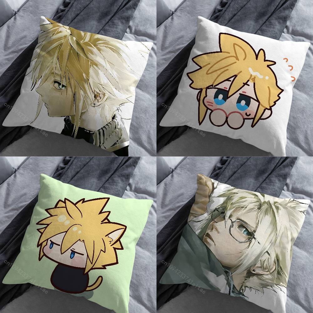FFinal FFantasy Cloud Strife FFF7 Pillowcase for Sofa Room Office Decor Printing Merchandise AllMatch Cushion Cover