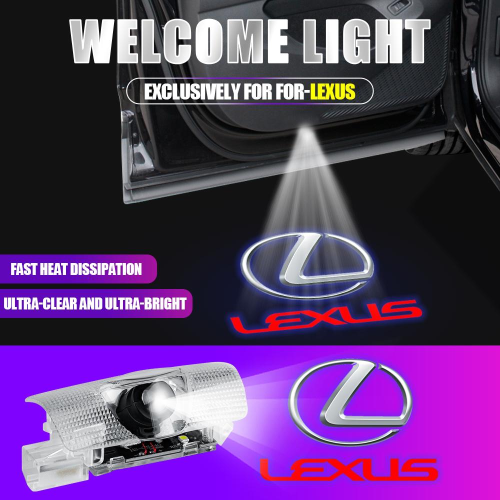 2pcs Car Door Wireless Welcome Light LED HD Projector Lamp Decoration For Lexus IS250 Ct200h LS430 LX570 NX300h IS300h RX330 GX AFN1
