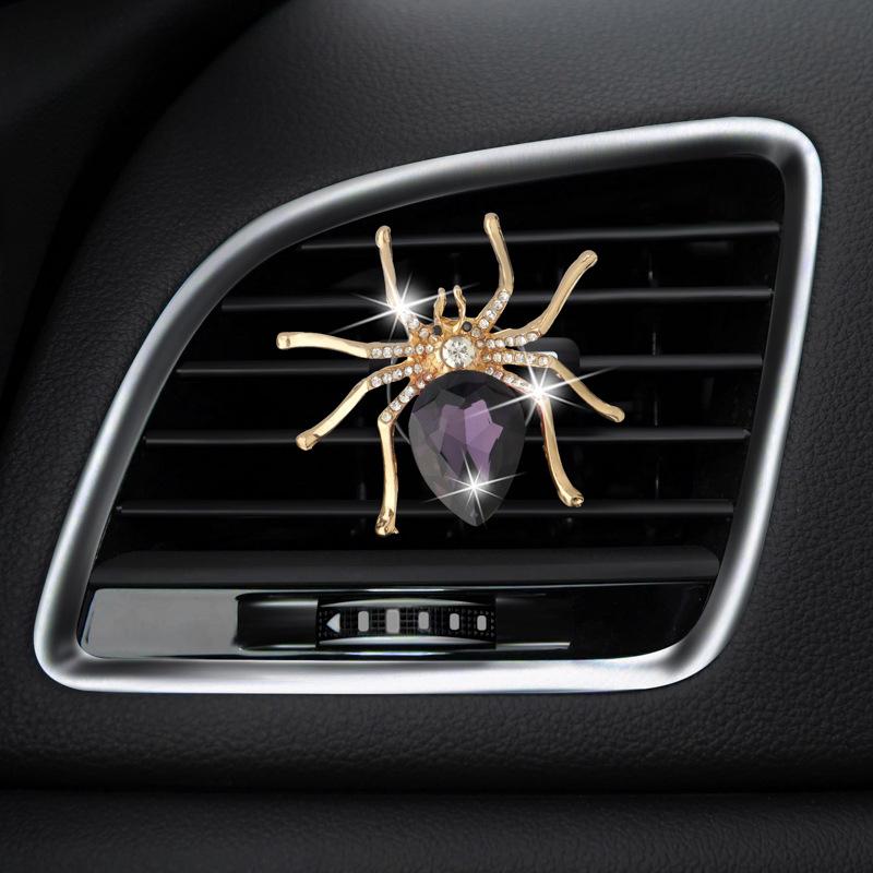 Diamond Crystal Spider Car Air Fresheners Air Vent Clips Cute Auto Diffuser Vent Clip Interior Decor Car Accessories for Women