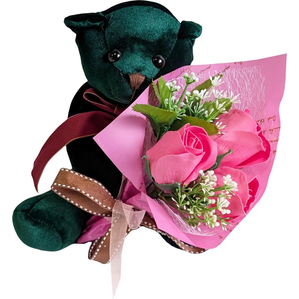 Q-FLA Elegant Bear DG Plush Teddy Bear, Fluffy Animal Bear, Perfect Gift for Celebrations, 753879