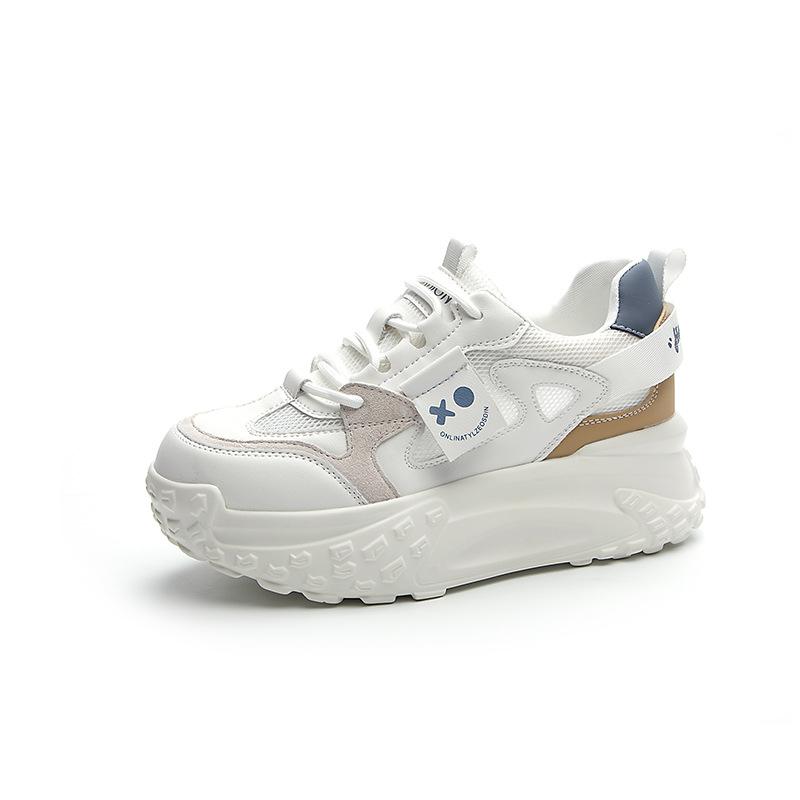 Dad Shoes Spring and Summer Leather Women's Shoes Platform-soled Sports and Leisure Little White Shoes Women's Tide