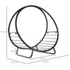 Indoor And Outdoor Metal Firewood Rack For Fireplace Indoor Log Holder With Basket Shape 45x29.5x47cm Black