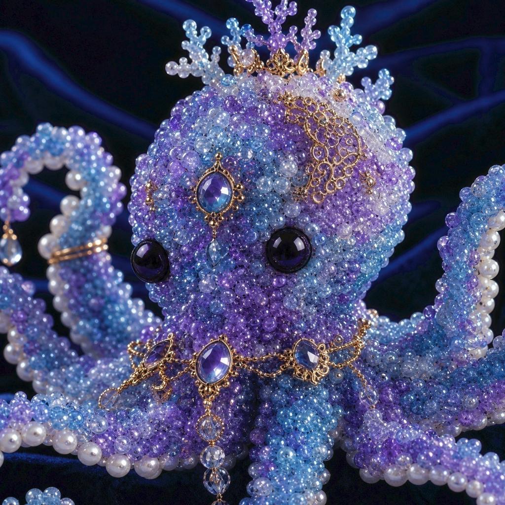 DIY Beaded Octopus Craft Kit Handmade Animal Figure Decoration Set with Acrylic Beads and Accessories for Home Display and Art Projects