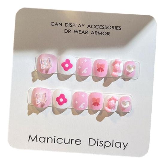 12 шт., детские мультяшные наклейки для дизайна ногтей, милые цветочные облака, сердечные узоры, стразы, наклейки для ногтей, самоклеящиеся накладные ногти, художественное украшение «сделай сам»