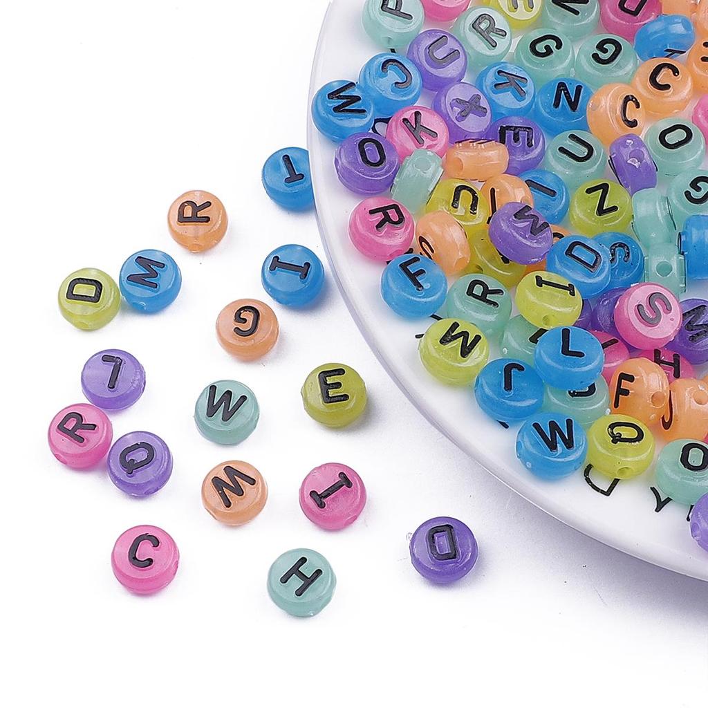 Акриловые плоские бусины с буквами 10x6 мм, 50 шт., для изготовления ювелирных изделий своими руками