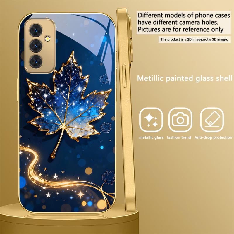 Мечтательное ощущение звездного неба Для Samsung A36 A35 A34 A33 A32 A31 A26 A25 A23 A22 A21s A73 A72 A71 A42 A56 Золотой стеклянный чехол для телефона