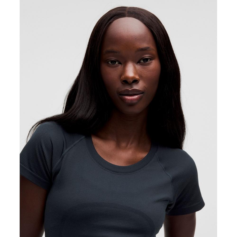 Lululemon Рубашка с коротким рукавом Swiftly Tech 2.0, длина до бедра, цвет: темно-синий, цвет: темно-синий