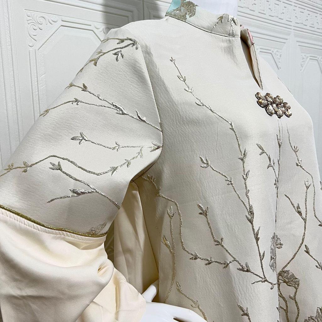 Дубайская арабская мода: Высококачественный вышитый градиентный жаккардовый длинный халат