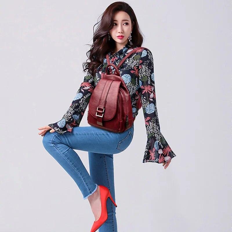 Высококачественные женские кожаные рюкзаки, винтажная сумка на плечо, женский рюкзак, женский дорожный рюкзак, школьные сумки для девочек, рюкзак