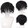 Synthetic Short Hair Men's Curly Wig With Bangs Cosplay Boys Wigs For Daily Party Black Pink Anime High Temperature Hair