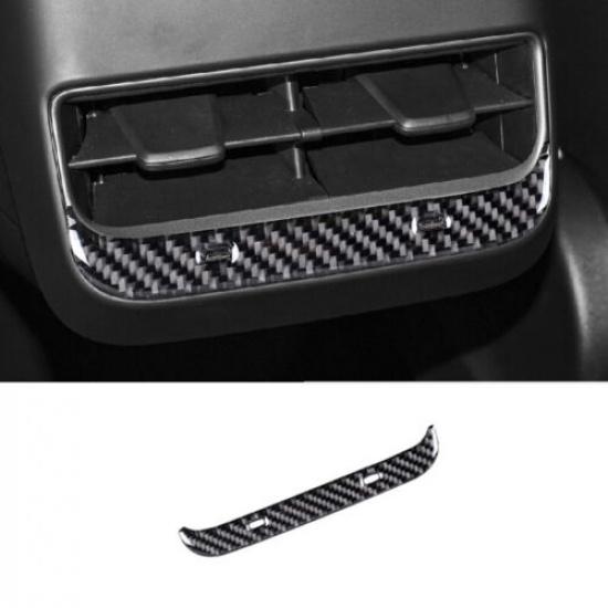 Carbon Fiber Armrest Box Rear Air Vent Cover Sticker For Tesla Model 3 Y 17-22