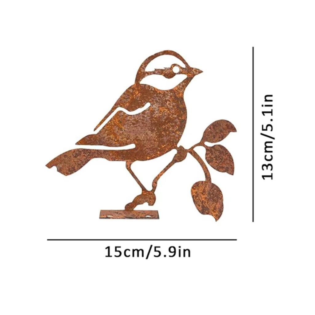 Black-Capped Chickadee, Steel Silhouette with Rusty Patina, Nature Gift, Garden Art, Outdoor Decoration