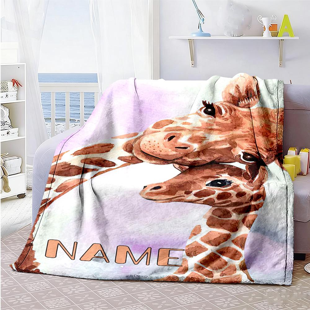Deer55 Personalized Name Blanket Cozy Customizable Blanket Ultra-Soft Great for Couch Bed Nap Sofa All-Season Use Birthday Christmas Gift Blanket