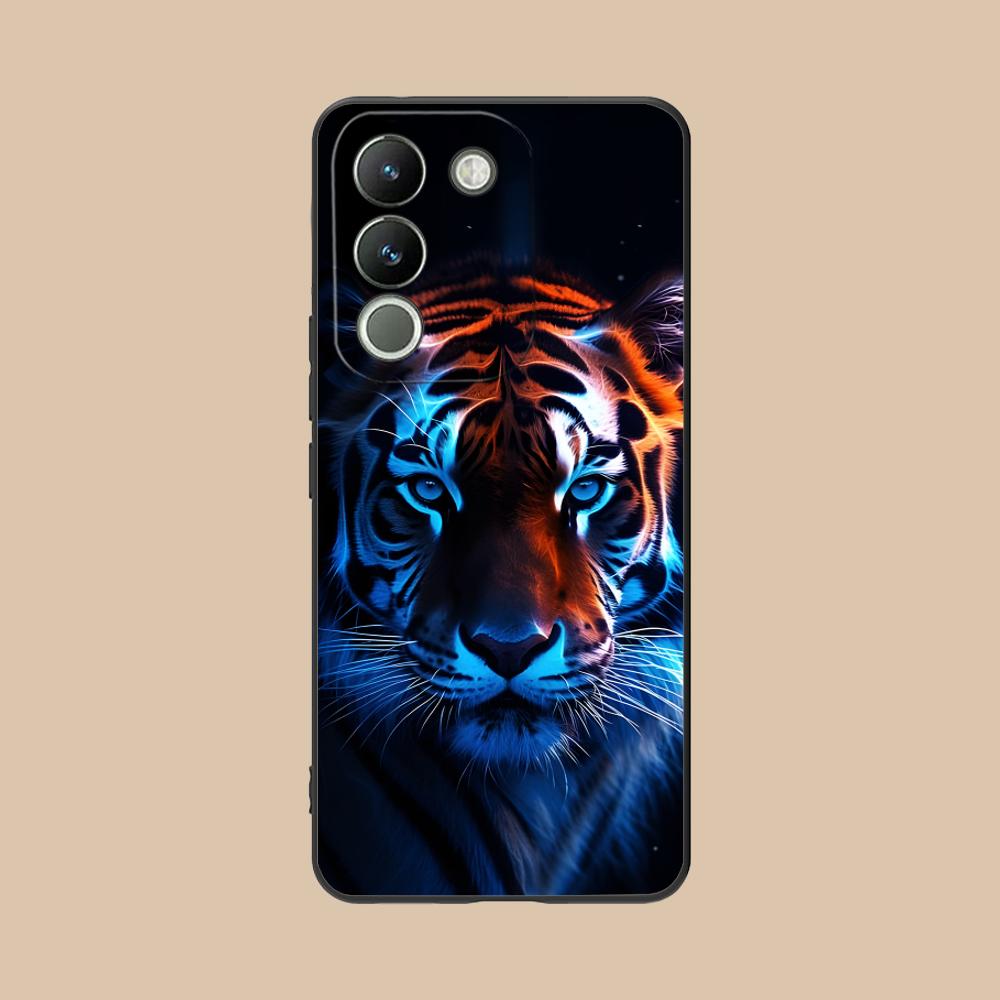 Неоновый чехол для мобильного телефона с тигром для VIVO V60 V50 V40 V30 V29 V27 V25 V23 Pro Lite 5G Цветной печатный чехол Чехол для смартфона